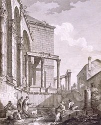 Vue latérale du Temple de Jupiter, des 